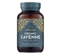 Ayurvediq Organic Cayenne Pepper Capsules High Strength 600mg x 60 Capsaicin Powder - 100% Soil Association Organic Digestion, Circulation, Metabolism, Heart Health and Wellbeing Supplements