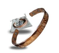 Ayus Wellness Pure Copper Bracelet | Traditional Ayurvedic Design | Hand-made Bracelets | Pure Copper | Neodymium Magnets | Unisex Styles (Flat Hammered w/Magnets, 1)