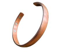 Ayus Wellness Pure Copper Bracelet | Traditional Ayurvedic Design | Hand-made Bracelets | Pure Copper | Neodymium Magnets | Unisex Styles (Flat Smooth w/Magnets, 1)