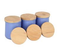 AYUSEB Bamboo Jar Lids 6 Pack, Compatible with La Fermière Yogurt Jars 4.9oz, Silicone Sealing Rings, Regular Mouth Jars, Glass Storage Lids, 100% Fit