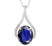AYUSH GEMS 100% Certified 3.00 Ratti 2.50 Carat Blue Sapphire Nilam/Neelam Stone Silver Plated Pendant Locket Rashi Ratan Gemstone for Men and Women Lab Certified 3.00