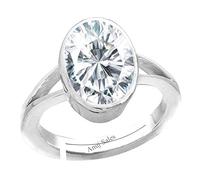Ayush Gems 11.00 Ratti Natural Quality Rashi Ratna Astrological White Zircon Stone Silver Adjustable Ring for Men and Women Loose Gemstone Cubic Zirconia Loose Gemstones Cubic Zirconia