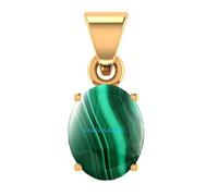 AYUSH GEMS 13.25 Ratti 12.00 Carat Natural Malachite Gold Plated Pendant Locket 100% Gemstone Lab Certified (Top AA Quality for Uni, Gold Plated, Malachite, Gold Plated
