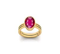 Ayush Gems 17.25 Ratti 16.50 Carat Quality Natural Burma Ruby Manik Unheated Untreated Gemstone Gold Ring for Women and Men {GGTL Lab Certified} Silver Plated, Ruby, Silver Plated,