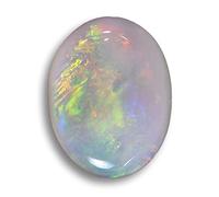 AYUSH GEMS 3.25 Ratti 2.00 Carat Opal Stone Certified Natural Fire A Quality Oval White Astrological Australian Opal Loose Gemstone, Loose Gemstone, Opal