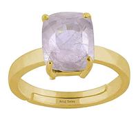 AYUSH GEMS 6.00 Ratti Ring 5.00 Carat Gold Natural White Sapphire Certified Unheated Untreated Safe Pukhraj Adjaistaible Ring Birthstone Precious Loose Gemstone From