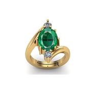Ayush Gems Certified Emerald Panna 13.25 Carat Panchdhatu Adjustable Gold Plating Ring for Astrological Purpose Men & Women {Lab Approved}, Loose Gemstone, Emerald, Loose Gemstone, Emerald