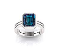 Ayush Gems Certified Unheated Ring 12.00 Ratti 11.00 Carat Quality Natural Alexandrite Silver Plated for Men and Women {GGTL Lab - Certified} Silver Plated Alexandrite Silver Plated