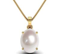 Ayush Gems South Sea Pearl 9.00 Ratti 8.50 Carat Natural Pearl Gemstone Original Certified Motti Astrological Panchhdhaatu/Ashtadhatu Gold-Plated Pendant for Men and Women, Loose Gemstone