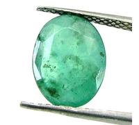 Ayush Gems Zambian Emerald/Panna Earth Ghost Stone 6.65 Carat/7.25 Ratti Unheated Natural Original AA Certified Quality for Men and Women {Lab Approved} Free Size Loose