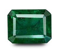 Ayush Gems Zambian Emerald/Panna Earth Mind Stone 6.65 Carat/7.25 Ratti Unheated Untreated Natural Original Certified AA Quality for Men and Women {Lab Approved} Loose Gemstone