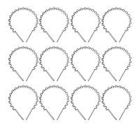 AYUSHNAIK Daily Use Zigzag Metal Headband Spring & Wavy Head Wear Unisex Sports Hair Band Non-Slip Hoop Zig Zag Hairband, Hair Accessories for Men,Women, Boys & Girls-(12 Pieces Black)