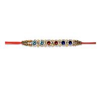 AYUSHNAIK Pack of 1 Multi Color Stone Rakhi for Brother Sister | Indian Traditional Rakhi | Rakhi Thread, Rakhi for Sister, Rakhi Bracelet, Raksha Bandha Gift for Your Brother, Rakhi