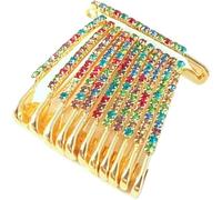 AYUSHNAIK Safety Saree Pins Brooches Sweater Shawl Clips Faux Crystal Brooches Shiny Brooch Pins for Clothing Dress Pants Skirt Dressing Accessories Safety Pin Decorated with Diamonds Set of 12