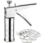 AYUSHNAIK Stainless Steel Kitchen Press with 15 Different Types of Jalies, Sev Maker/Idiyappam Press/Murruku Machine/Noodle/Namkeen Press/Gathiya Maker