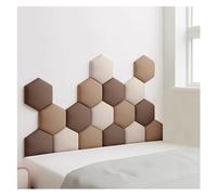 AYVADA 17 Pack Upholstered Wall Panels, Hexagon Self-Adhesive Nursery Decor Wall Padded, 3D Anti-collision Wall Stickers Wall Mounted Headboard Wall Padding (Color : F, Size : 120x70cm)