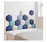 AYVADA 3D Anti-collision Wall Padding, Hexagon Padded Wall Panels, Self-adhesive Wall Mounted Headboard Panel for Kids Room, Bedroom(Light blue,150x87cm)