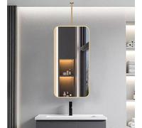 AYVADA Bathroom Mirror, Gold Rectangle Ceiling Hanging Mirror, Metal Frame Rounded Corner Vanity Mirror, Large Wall Mounted Mirror for Living Room Hallway - Customizable(40cmx60cm)