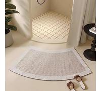 AYVADA Grey Curved Bath Mats for Shower, Fast Drying Curved Shower Mats, Strong Absorbent Curved Bath Mat for Round and Corner Shower, Rubber Non-Slip Bottom, Easy to Clean,B,18x40inch/45x100cm