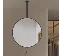 AYVADA Large Round Mirror Ceiling Hanging Bathroom Mirror, Metal Framed Wall Mirror | Modern Black Circle Vanity Mirror Floating Decorative Mirror for Living Room Decor(Diameter-70CM/27.6INCH)