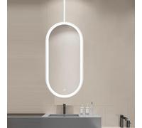 AYVADA LED Mirror for Bathroom, Modern Vanity Shaving Makeup Mirrors for Home or Hotel, Ceiling Hanging Floating Mirror with 3 Colors Dimmable Light - Customizable(40cmx70cm)