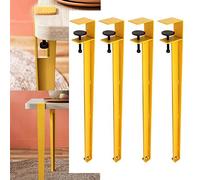 AYVADA Metal Table Legs,Adjustable Table Clamp Legs,Furniture Legs,F-shaped Dining Desk Legs,DIY Iron Bench Leg,for Diy Coffee Table Furniture Console,No Punching Design, 40cm, 16in,Yellow