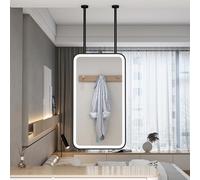 AYVADA Rectangle Mirror Wall-Mounted Vanity LED Mirrors, Ceiling Hanging Makeup Mirrors for Dressing Room, Dimmable Brightness - Smart Bathroom Mirrors(50cmx70cm)