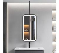AYVADA Square LED Mirror Ceiling Hanging Decorative Mirror | Wall Mounted Vanity Mirrors with 3 Colors Dimmable Lights | Rectangle Makeup Mirror Metal Frame(40cmx70cm)