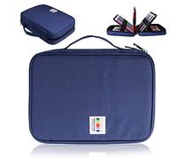 AYVANBER Colored Pencil Case 220 Slots Gel Pens Holder Waterproof Organizer Bag Portable Artist Painting Pencil Pouch Handy Storage Box for Watercolor Pens or Markers and Stationery Supply (Blue)