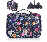 AYVANBER Colored Pencil Case 220 Slots Pen Holder,Waterproof Organizer Bag Portable Handy Painting Large Capacity Stationery Case For Watercolor Pens Or Markers And Stationery Supply (Flower Sea)