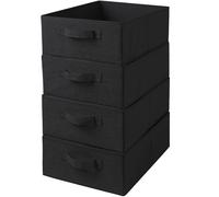 AYVANBER Foldable Storage Boxes Large Closet Organizers and Cube Storage Bins with Handle Clothes Drawer Organizer Bedroom Organization Set for Bedding Clothes Toys Socks and More (Black)