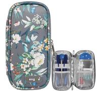 AYVANBER Insulin Cooler Travel Case Small Diabetic Medication Cooler Portable Cooling Bag with 2 Reusable Gel Ice Packs for Insulin Pens While Traveling and Other Supplies (Light Camellia Flower)
