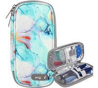 AYVANBER Insulin Cooler Travel Case Small Diabetic Medication Cooler Portable Cooling Bag with 2 Reusable Gel Ice Packs for Insulin Pens While Traveling and Other Diabetic Supplies (Marble Green)