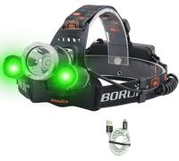 Ayvicco LED Headlamp - Ultra Bright 5000 Lumens, 3 Lighting Modes, White & Green Hunting Headlamps, Waterproof, USB Rechargeable Head Lamp Perfect for Beekeeping, Fishing, Camping, Hiking