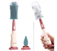 Ayvisun Silicone Baby Bottle Brush, 3-in-1 Bottle & Teat Cleaning Brush