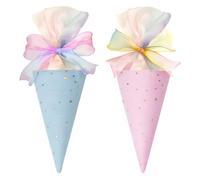 AYVRUOP Pack of 2 Gift Bags, Birthday Gift Bag, Small Sugar Cone, Surprise Pack, School Gift Bag, School Cone Filling for Birthday Parties in Shape