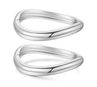 AYWFCBF 2pcs Gold Bangle Bracelets for Women, Trendy Hinged Cuff Open Wide Chunky Gold Bracelet Stack Arm Cuff Jewelry for Women, One Size, Alloy with Silver Plated, no gemstone