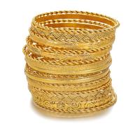 AYWFCBF Gold Bangles for Women, 12 Pcs Boho Stackable Bracelets Multi Layer Textured Chunky Bracelets Jewelry Set for Women, One Size, Metal, no gemstone