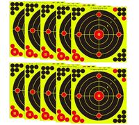 AYWFEY 10 Pack 8" Splatter Target Stickers, Stick & Splatter Self Adhesive N-C Reactive Shooting Targets, Shots Burst Bright Fluorescent Yellow Upon Impact
