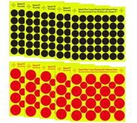 AYWFEY 10 Pcs Splatter Target Stickers Set, 5 Pcs 1" Black Target Cover-up Patches & 5 Pcs Red 1.5" & 1" Splatter Self Adhesive Reactive Shooting Targets, for Air Rifle, BB Gun to Shoot-N-C Shooting