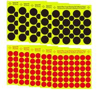 AYWFEY 10 Pcs Splatter Target Stickers Set, 5 Pcs 1" Red Target Cover-up Patches & 5 Pcs Black 1.5" & 1" Splatter Self Adhesive Reactive Shooting Targets, for Air Rifle, BB Gun to Shoot-N-C Shooting