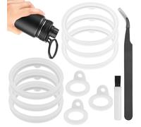 AYWFEY 11 Pcs Silicone Water Bottle Gasket Replacement Compatible with Thermoflask Bottle 24oz, 32oz, 40oz & 64oz+Cleaning Brush+Tweezers, Lid Sealing O Rings for Water Bottle Straw Lid & Spout