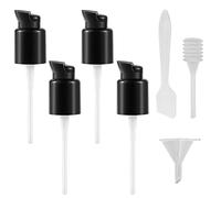 AYWFEY 4 Pcs Replacement Foundation Pump Compatible with MAC and Estee Lauder Double Wear Foundation, Plastic Cosmetic Liquid Foundation Make-Up Pump Replacement Tool(with Spoon, Dropper, Funnel)