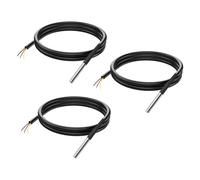 AYWHP Temperature Sensor 3 m Cable Waterproof Temperature Sensor Digital Stainless Steel Temperature Sensor Temperature Sensor Compatible with Arduino and Raspberry Pi (Pack of 3)