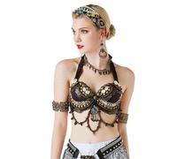 AYWTIUN Belly Dancer Top Bra Belly Dance Bra Adjustable Women Hand Beading Bellydance Clothes Top Costumes Style(M(36C))
