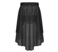 AYWTIUN Chiffon Dance Skirt Ballet Dance Side-Dip Wrap Chiffon Tutu Skirt for Ballroom Latin Salsa Tango Performance Practice Clothing(Black,10)