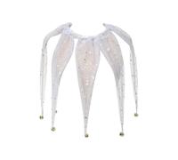 AYWTIUN Layered Clown Neck Collar 1 Pc Collar for Colorful Decor Pointed Clown Neck Accessories with Jingle Bell Costumes(White)