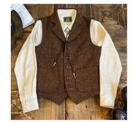 AYWTIUN Men's Suit Vests Vintage Classic Herringbone Tweed Work Vest Slim Western Style Vest for clothes(3XL)