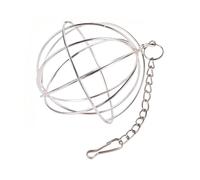 AYWTIUN Rabbit Hay Feeder 1Pc Stainless Steel Plastic Round Sphere Feed Dispense Exercise Hay Feeder Hanging Ball Guinea Pig Hamster Rabbit Pet Toy(9cm x 8.5cm)