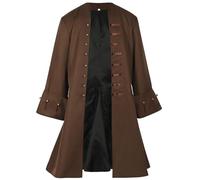 AYWTIUN Vintage Costume Men Jacket Renaissance Overcoat Jacketcoats Captain Costume Stage Role-playing(M)